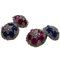Faux Diamond, Ruby and Sapphire Cufflinks Faux Diamond, Ruby and Sapphire Cufflinks