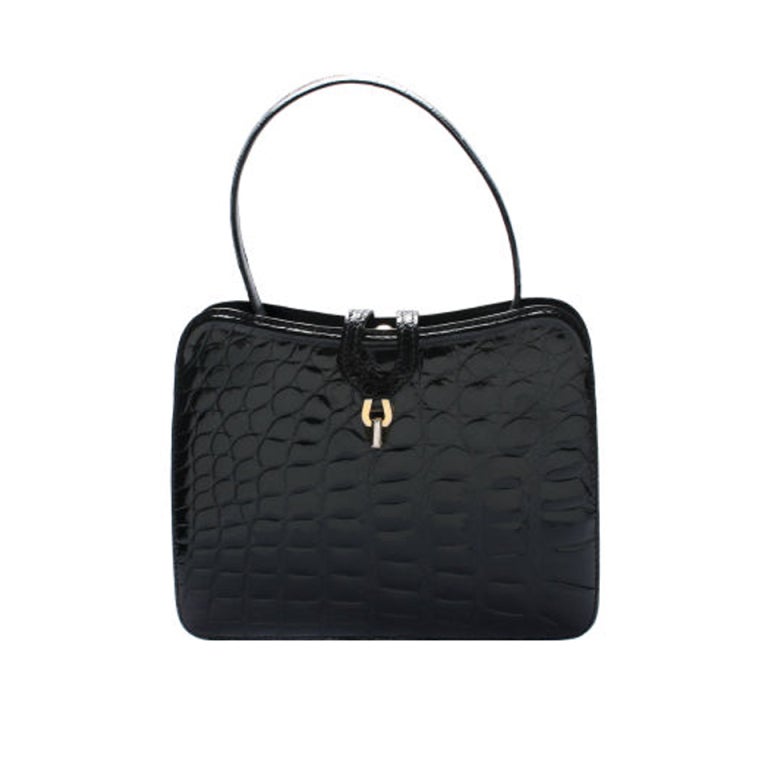 French Camelback  Alligator Black  Handbag