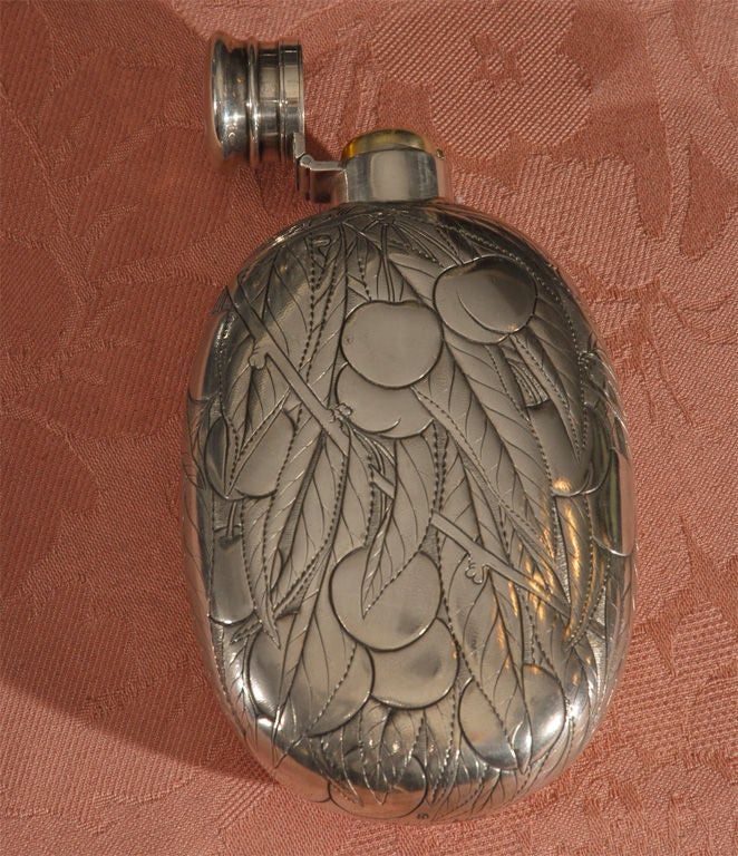 Victorian Sterling Flask, made by The Gorham Company  in 1887