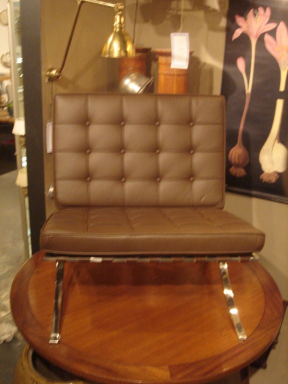 brown barcelona chair