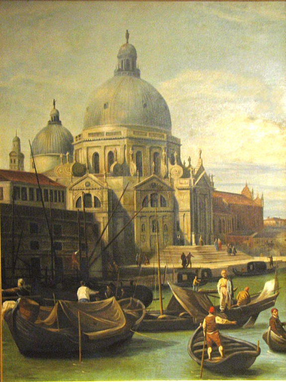 A  VIEW OF THE GRAND CANAL, VENICE. M. FABIANI,  20th CENTURY In Good Condition For Sale In New York, NY