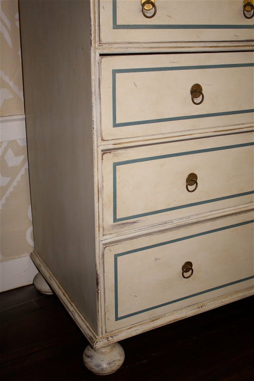 Painted 'Bun Foot' Chest of Drawers 3