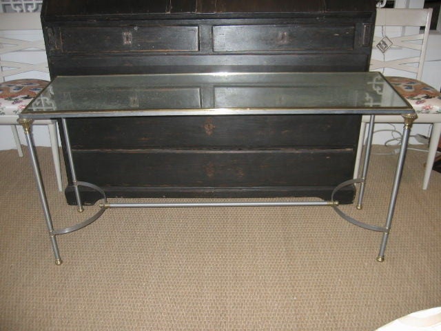 Sofa Table with Antique Mirrored Top by Yale R. Burge