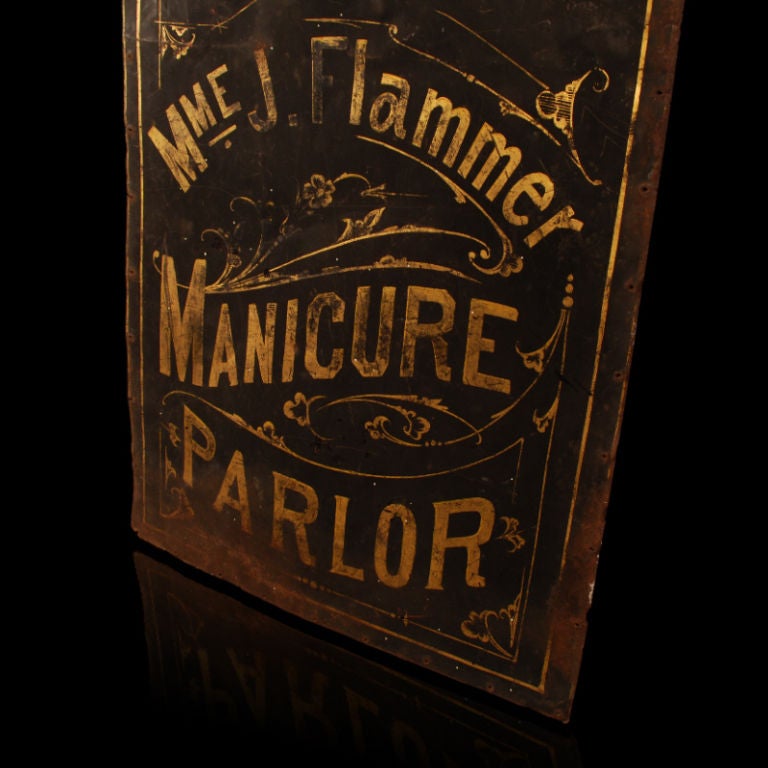 Madame Flammer's Manicure Parlor - Vintage Trade Sign 4