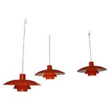 Three 1950-1960 Danish  "AH" Chandeliers by Louis Poulsen