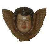 1770s Polychrome Wood Angel's Head
