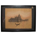 2003 Painting of "La Salute" in Venice by F. Lombard Morel