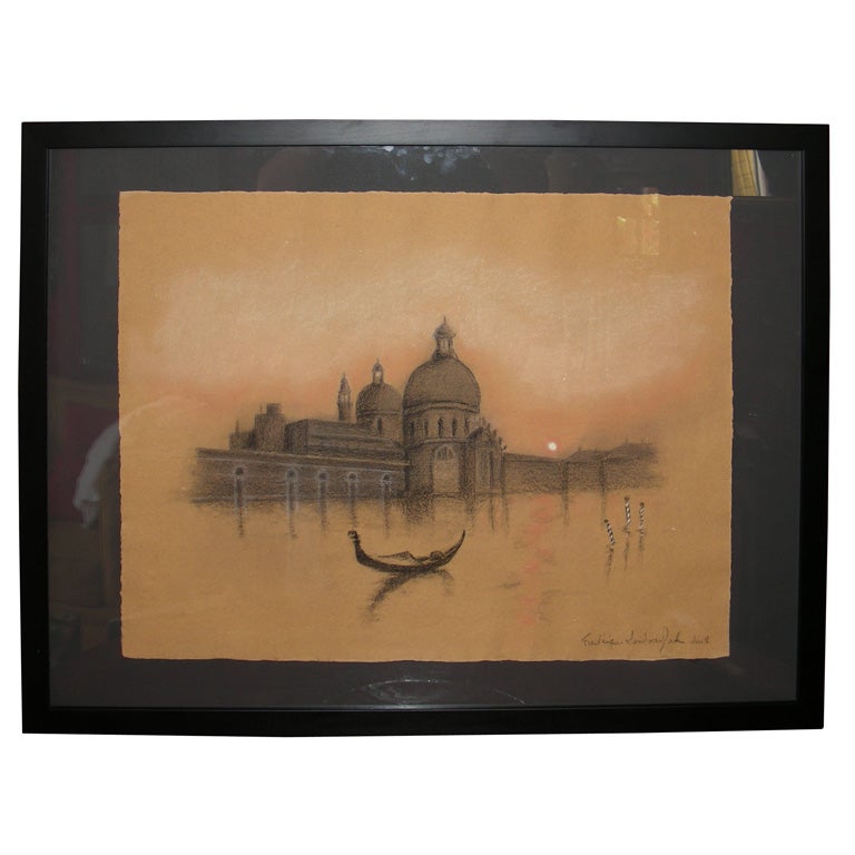 2003 Painting of "La Salute" in Venice by F. Lombard Morel For Sale