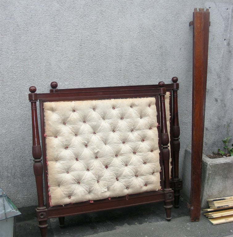 Early 19th century bench/day bed in solid mahogany. Model by Jacob, not stamped. Interior length 174 cm., depth 104 cm.