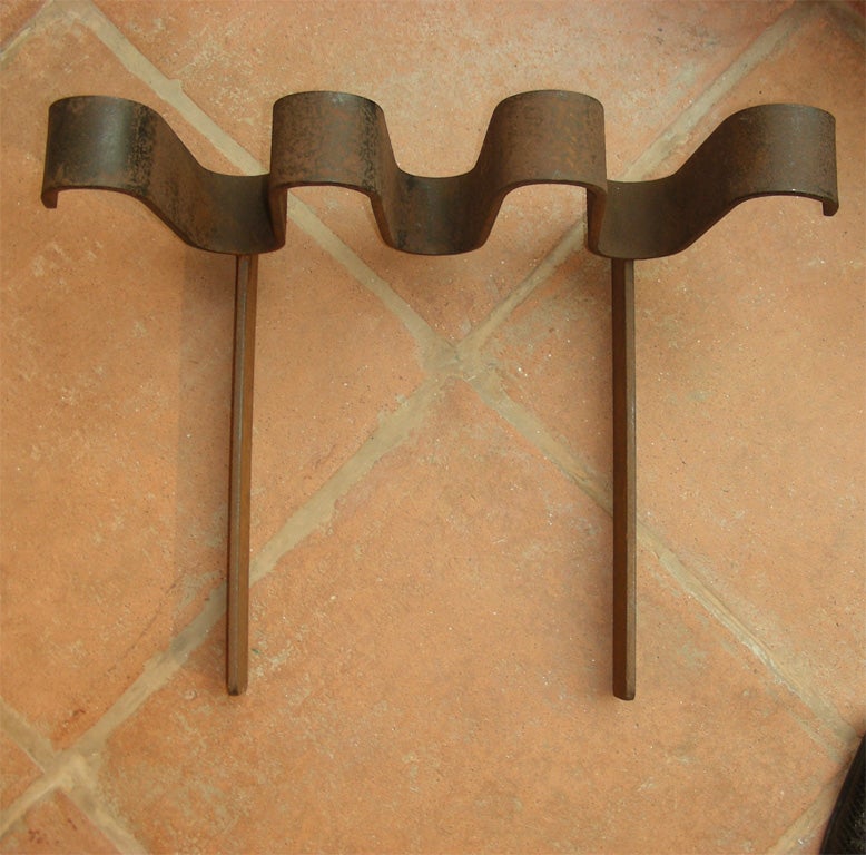 Metal 1950s Andiron by Jean Royere