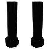 Two 1960s Black Lacquered Columns Two 1960s Black Lacquered Columns