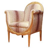 A Pair of Giltwood and Upholstered Art Deco Armchairs
