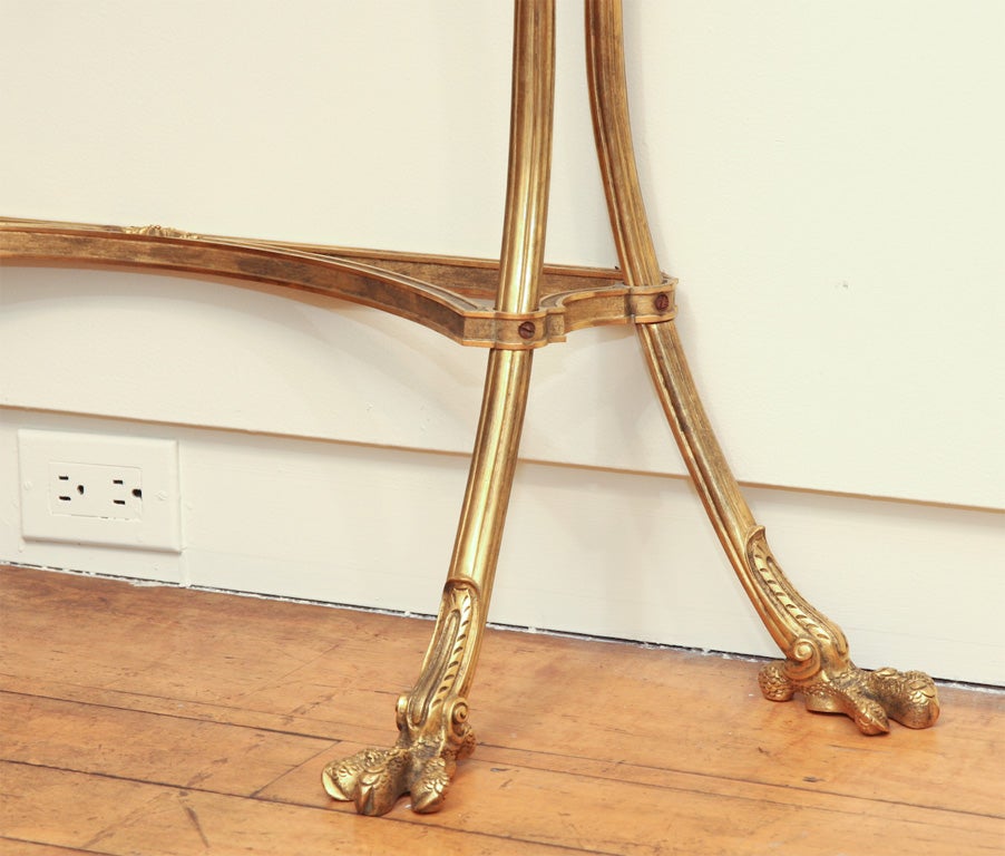 A Pair of Louis XVI Style Dore Bronze Demi Lune Consoles