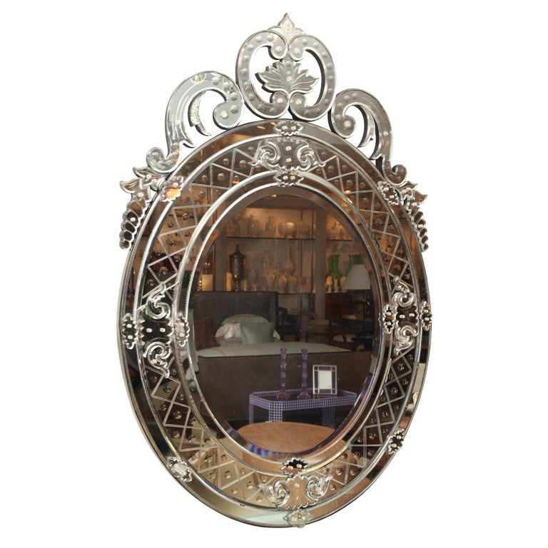 Oval Venetian Mirror For Sale