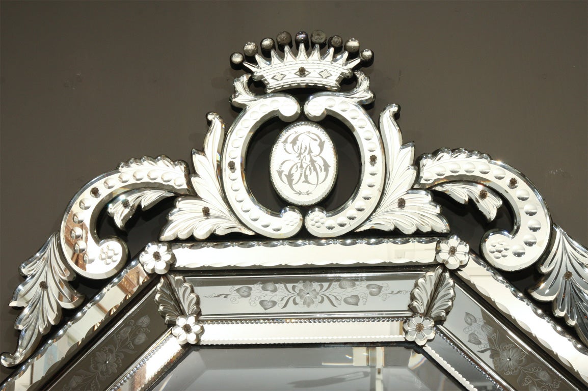 Octagon Venetian Cushion Mirror For Sale 2