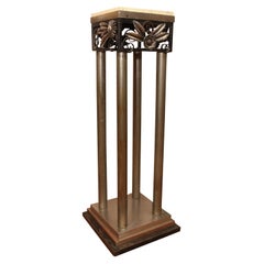 Art Deco Steel and Wrought Iron Pedestal