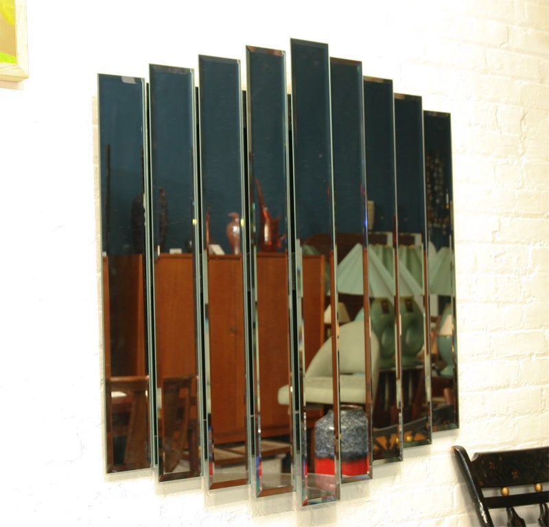 Stacked Art Deco Inspired Step Panel Mirror at 1stdibs