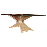 Lucite and Glass Rectangle Coffee Table