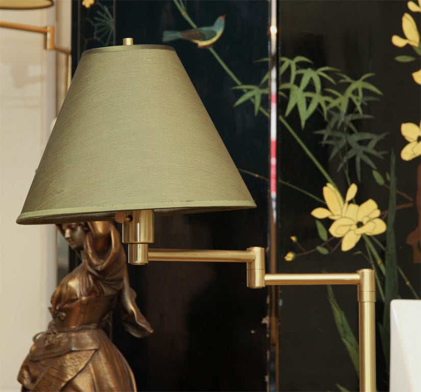 Mid-Century Modern Pair of Nessen Adjustable Swing Arm Floor Lamps