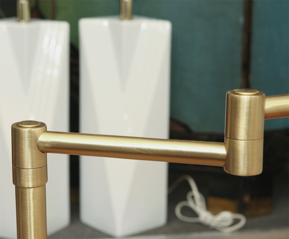 20th Century Pair of Nessen Adjustable Swing Arm Floor Lamps