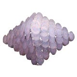 Large Iridescent Pink Disc Chandelier, in the Style of Vistosi 1