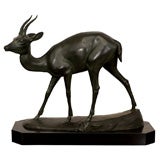 Bronze sculpture of a gazelle by Irenee Rochard 1906-1984
