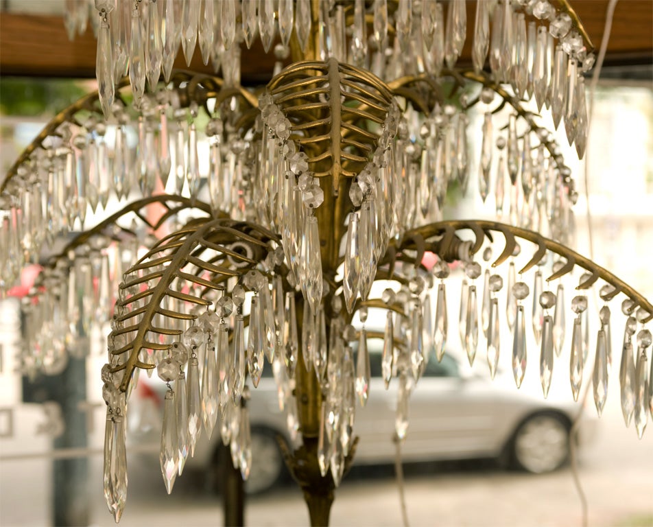 Bronze Joseph Hoffmann crystal and gilded bronze chandelier