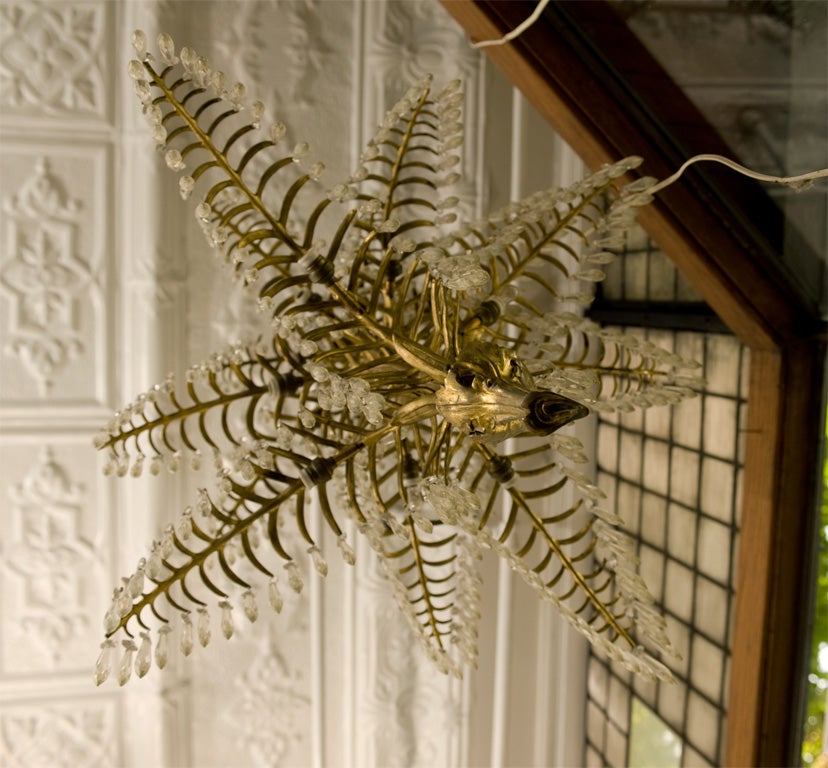 Joseph Hoffmann crystal and gilded bronze chandelier 3