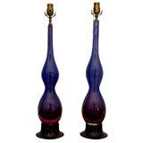 Spetacular pair of Seguso table lamp