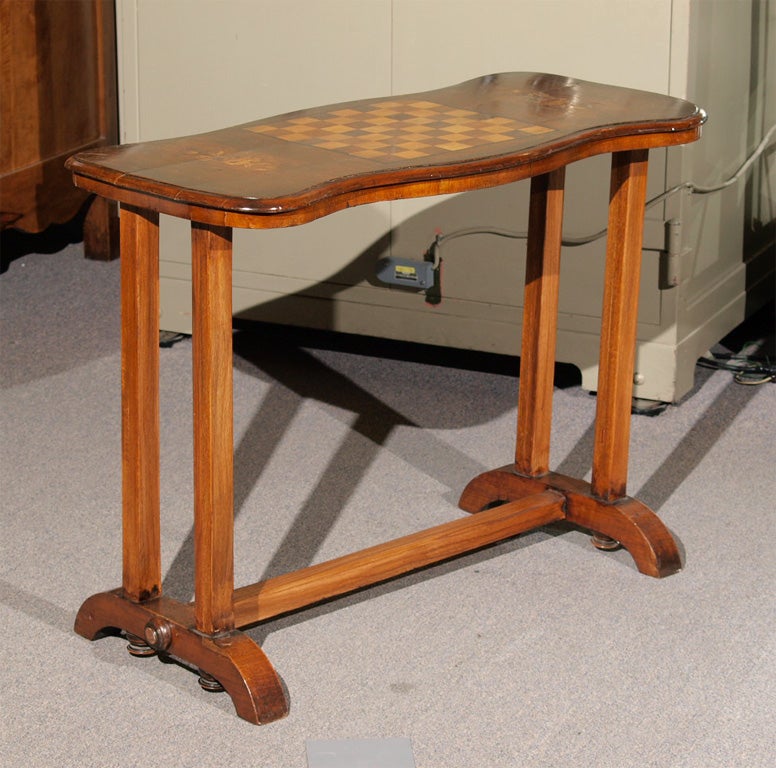 Antique English walnut chess table.