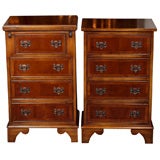 Pair yewwood English Georgian style chests.