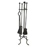 Antique Simple Hand-Forged Fireplace Tool Set