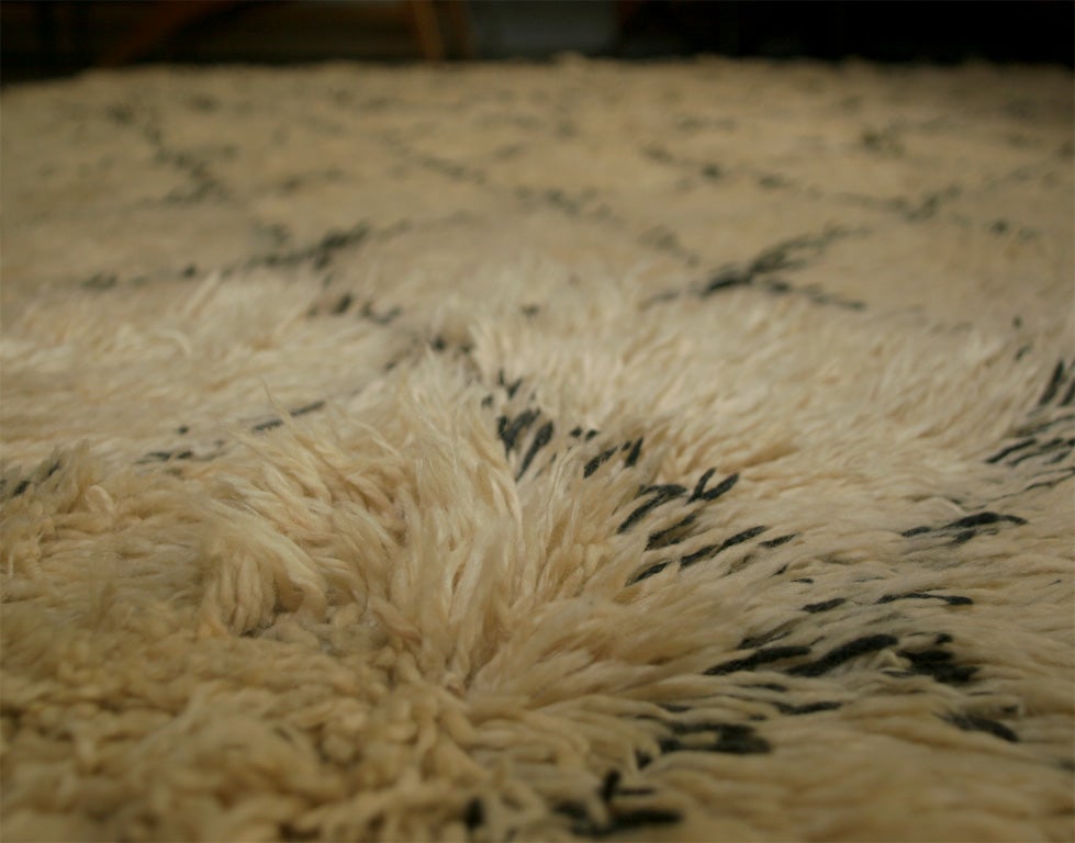 Mid-20th Century Shaggy Tribal Moroccan Marmoucha Rug