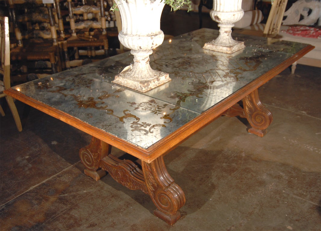 Italian XIV Style Mirrored table or desk