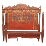 Painted and gilded Italian bed.