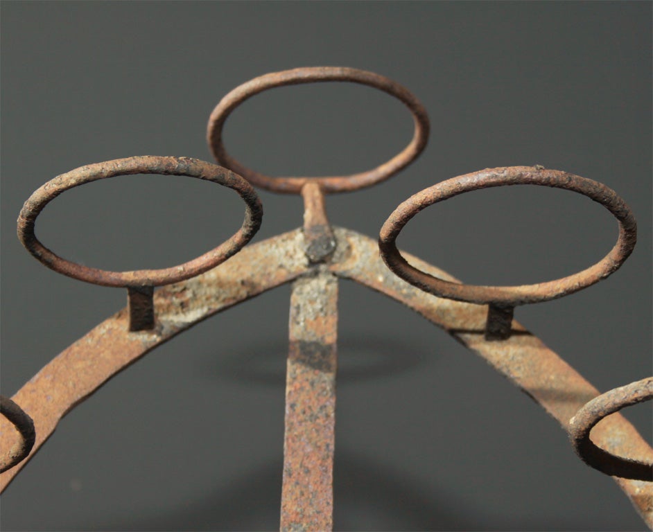 19th Century Japanese Iron Votive Candle Stand For Sale