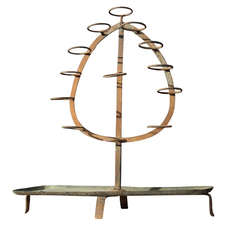 Japanese Iron Votive Candle Stand For Sale