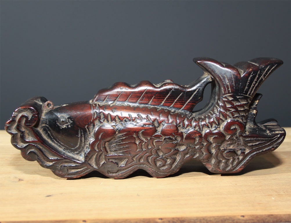Japanese Wood Folk Art Friction Lock