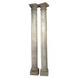 Pair Round Wood Columns
