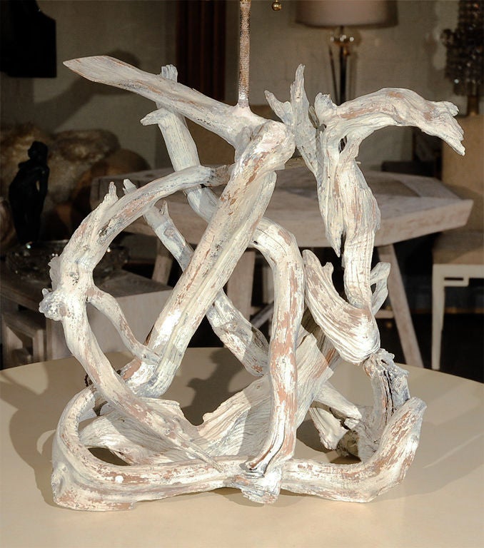 Large Driftwood Lamp with Custom Shade