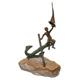 Retro Nautical Bronze Sculpture by Curtis Jere