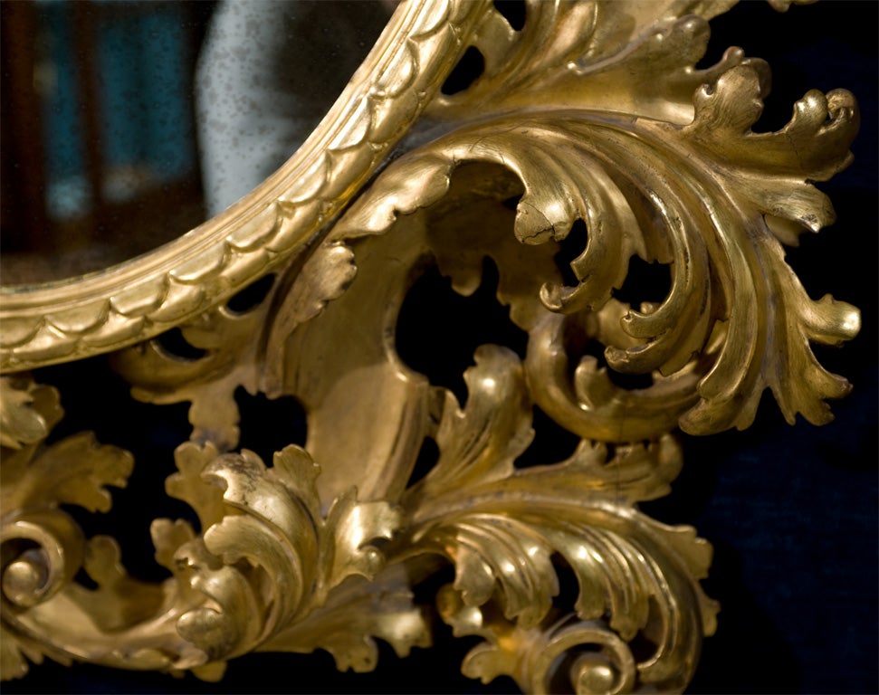 19th Century Rococo Carved Giltwood  Mirror 3