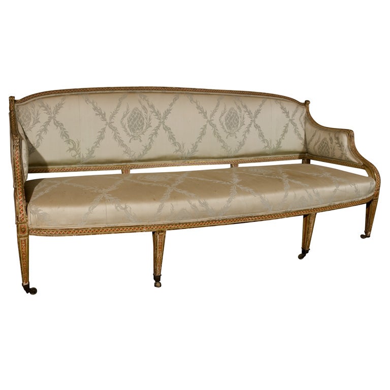 19th Century Swedish Neo Classical Painted settee For Sale