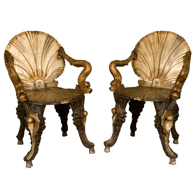 19th Century Venetian Grotto Arm Chairs at 1stDibs