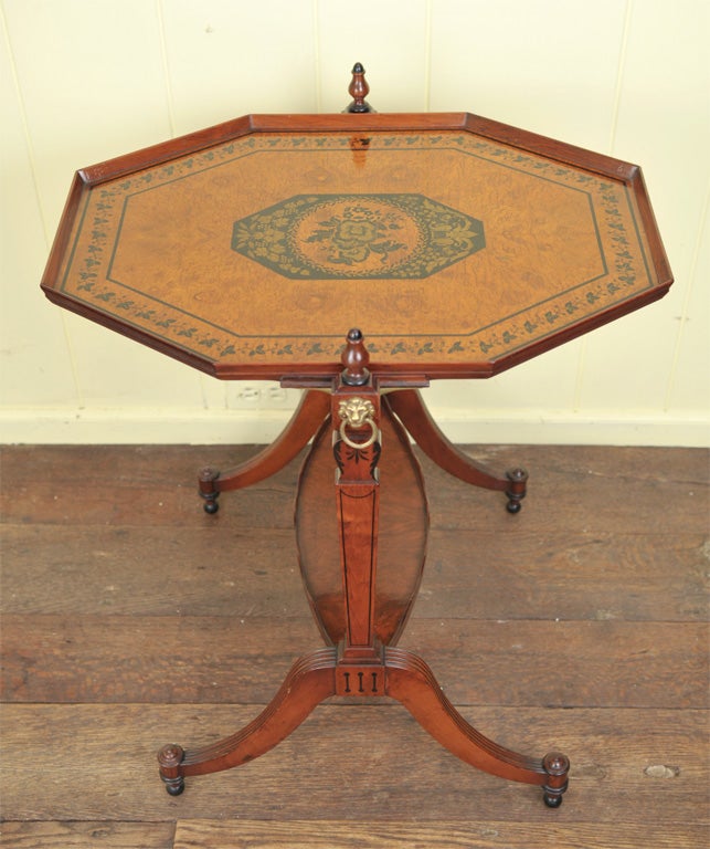 Octagonal Tilt-Top Tray Table For Sale 2