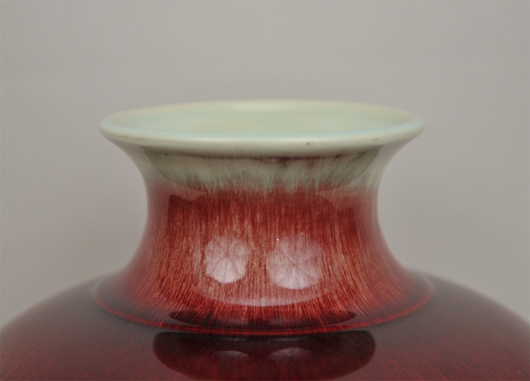 American Gladding McBean Oxblood Art Pottery Vase Lamp