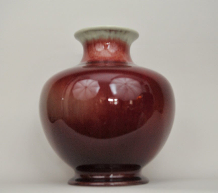 Mid-20th Century Gladding McBean Oxblood Art Pottery Vase Lamp