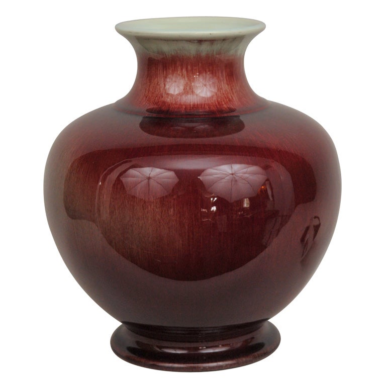 Gladding McBean Oxblood Art Pottery Vase Lamp