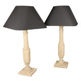 French Table Lamps Bleached Oak