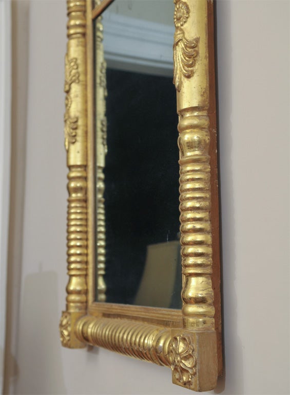 19th Century Magnificent Federal Period Water-Gilded Pier Mirror For Sale